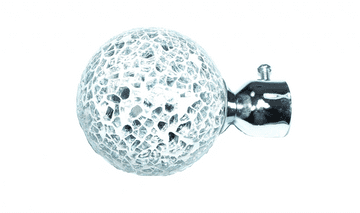 19mm Chrome Mosaic Ball Curtain Pole Finials