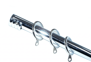 19mm Chrome Recess Curtain Pole with Glider Rings 1.8m / 3.6m