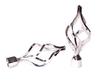 19mm Chrome Slim Twisted Cage Curtain Pole Finials