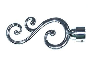 19mm Chrome Swirl Curtain Pole Finials