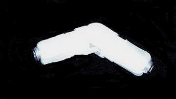 19mm Gloss White Bay Curtain Pole Corner Elbow