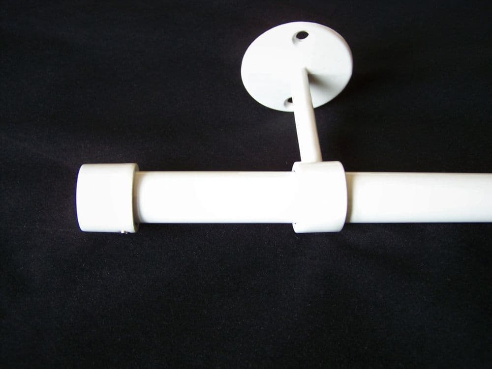 19mm Gloss White Ceiling Eyelet Curtain Pole End Cap Finials