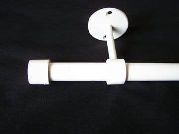 19mm Gloss White Ceiling Eyelet Curtain Pole End Cap Finials