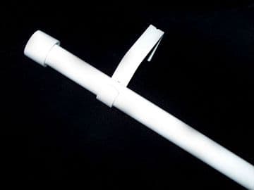 19mm Gloss White Eyelet Curtain Pole System End Cap Finials