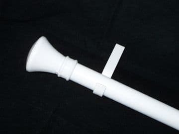 19mm Gloss White Eyelet Curtain Pole System Hammerhead Finials