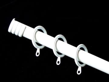 19mm Gloss White Recess Curtain Pole with Glider Rings