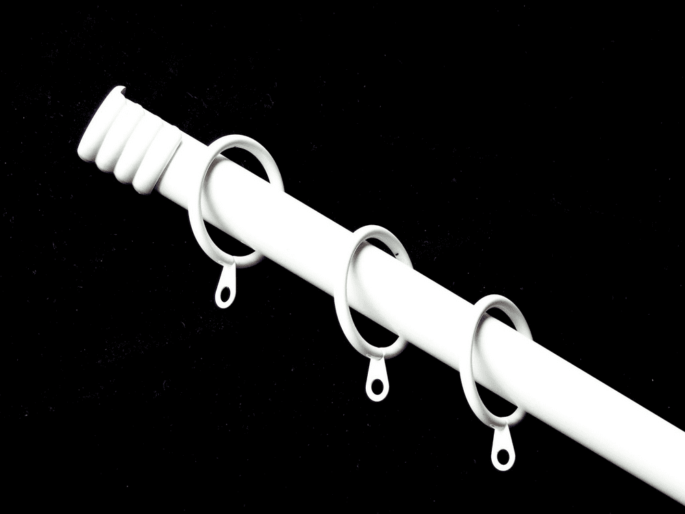 19mm Gloss White Recess Curtain Pole with Rings