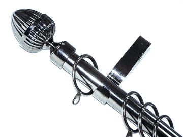 19mm Graphite Black Bay Window System Acorn Finials 2.4m 3m 3.6m 3.9m 4.5m 4.8m 5.4m 6m