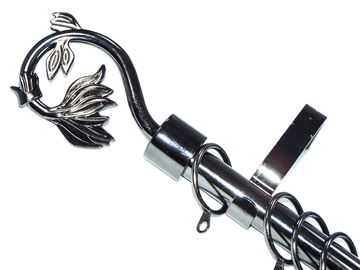 19mm Graphite Black Bay Window System Twin Leaf Finials 2.4m 3m 3.6m 3.9m 4.5m 4.8m 5.4m 6m