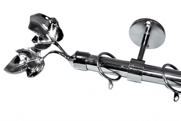 19mm Graphite Black Ceiling Bay Window System Leaf Finials 2.4m 3m 3.6m 3.9m