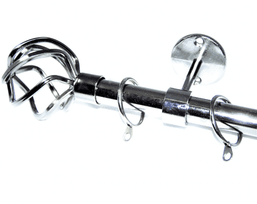 19mm Graphite Black Ceiling Bay Window System Twisted Cage Finials 2.4m 3m 3.6m 3.9m