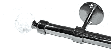 19mm Graphite Black Eyelet Ceiling Bay Window System Crystal Ball Finials 2.4m 3m 3.6m 3.9m