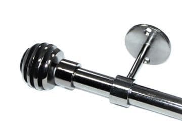 19mm Graphite Black Eyelet Ceiling Bay Window System Sliced Ball ...