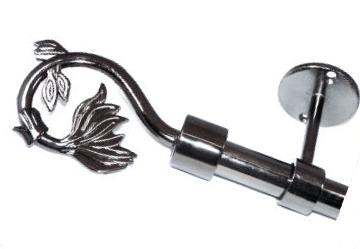 19mm Graphite Black Eyelet Ceiling Bay Window System Swirl Leaf Finials 2.4m 3m 3.6m 3.9m