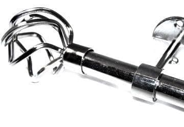 19mm Graphite Black Eyelet Ceiling Bay Window System Twisted Cage Finials 2.4m 3m 3.6m 3.9m