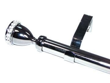 19mm Graphite Black Eyelet Curtain Pole Diamante Trophy Finials