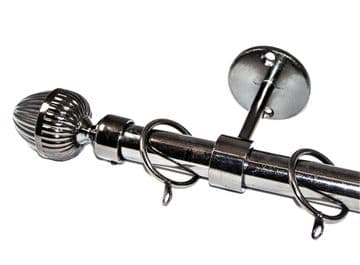 19mm Graphite Black Nickel Ceiling Curtain Pole Acorn Finials