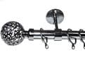 19mm Graphite Black Nickel Ceiling Curtain Pole Circle Ball Finials
