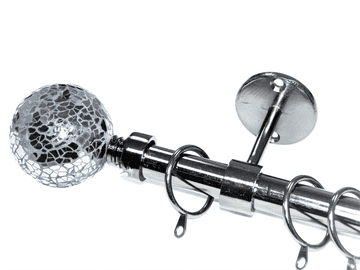 19mm Graphite Black Nickel Ceiling Curtain Pole Mosaic Ball Finials