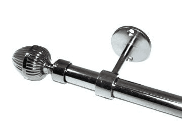 19mm Graphite Black Nickel Ceiling Eyelet Curtain Pole Acorn Finials