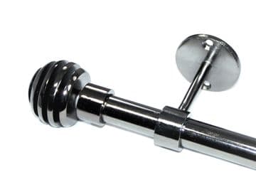 19mm Graphite Black Nickel Ceiling Eyelet Curtain Pole Sliced Ball Finials