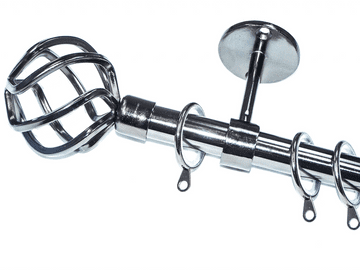 19mm Graphite Black Nickel Ceiling Pole Twist Cage Finials Glider Rings