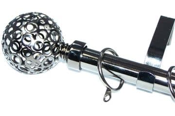 19mm Graphite Black Nickel Curtain Pole Circle Ball Finials