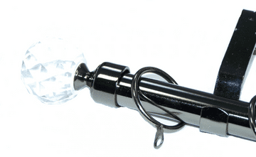 19mm Graphite Black Nickel Curtain Pole Crystal Ball Finials