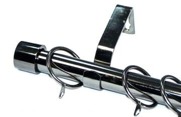 19mm Graphite Black Nickel Curtain Pole End Cap Finials