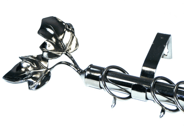 19mm Graphite Black Nickel Curtain Pole Leaf Finials