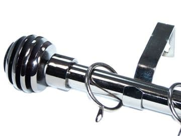 19mm Graphite Black Nickel Curtain Pole Sliced Ball Finials