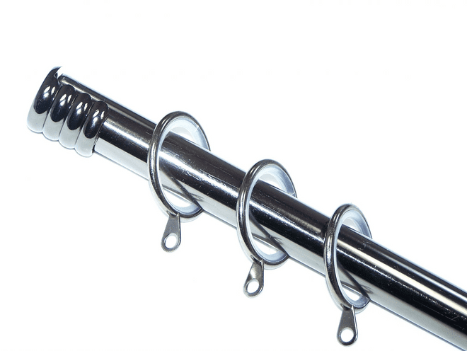19mm Graphite Black Nickel Recess Curtain Pole with Glider Rings