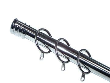19mm Graphite Black Nickel Recess Curtain Pole with Rings 1.8m / 3.6m