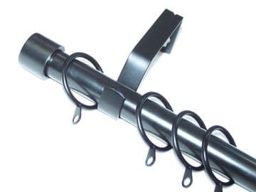 19mm Matt Black Curtain Pole End Cap Finials