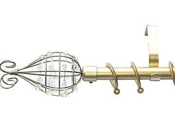 19mm Matt Gold Curtain Pole with Tulip Finials 3m 300cm