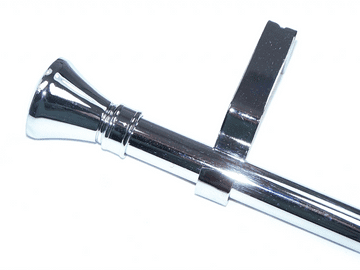 19mm Polished Chrome Eyelet Curtain Pole Hammerhead Finials