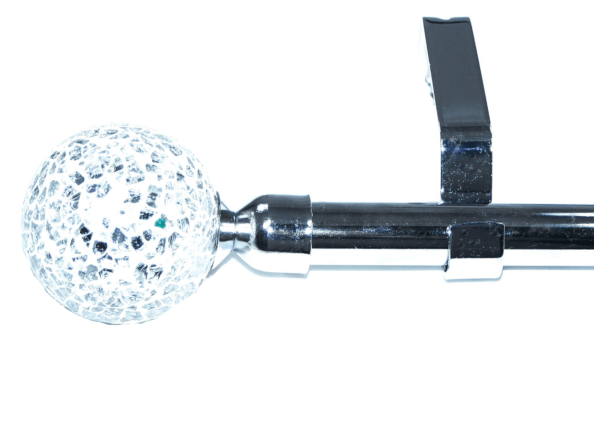 19mm Polished Chrome Eyelet Curtain Pole Mosaic Ball Finials