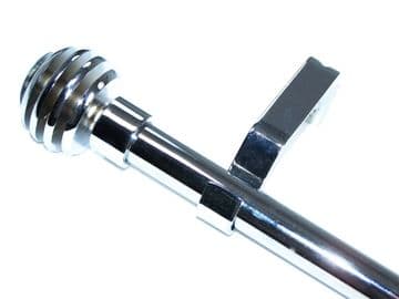 19mm Polished Chrome Eyelet Curtain Pole Sliced Ball Finials