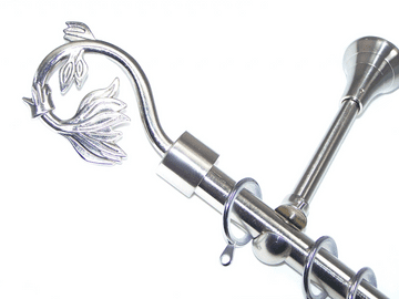 19mm Stainless Steel Designer Extra Deep Pole Glider Rings Swirl Leaf Finials 1.2m 1.5m 2.4m 3m