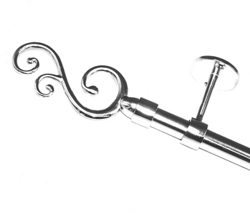 19mm Stainless Steel Eyelet Ceiling Bay Window System Swirl Finials 2.4m 3m 3.6m 3.9m