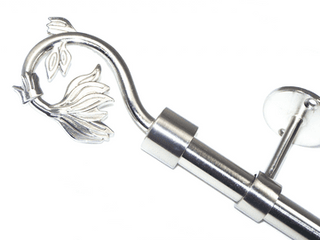 19mm Stainless Steel Eyelet Ceiling Bay Window System Swirl Leaf Finials 2.4m 3m 3.6m 3.9m