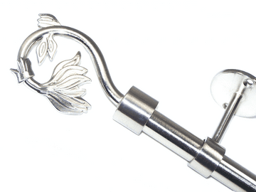 19mm Stainless Steel Eyelet Ceiling Pole Swirl Leaf Finials