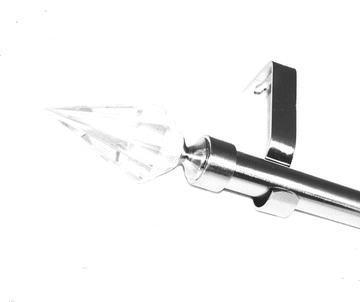 19mm Stainless Steel Eyelet Curtain Pole System Crystal Spear Finials