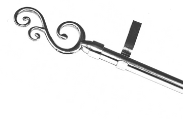 19mm Stainless Steel Eyelet Curtain Pole System Swirl Finials