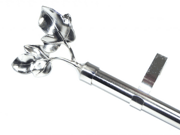 19mm Stainless Steel Eyelet Curtain Pole System Twin Leaf Finials