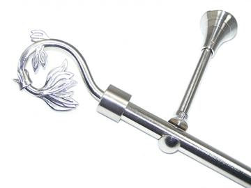 19mm Stainless Steel Eyelet Designer Extra Deep Pole Swirl Leaf Finials 1.2m 1.5m 2.4m 3m