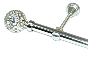 19mm Stainless Steel Eyelet Designer Pole with Circle Ball Finials 1.2m 1.5m 2.4m 3m