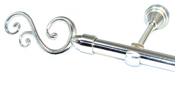19mm Stainless Steel Eyelet Designer Pole with Swirl Finials 1.2m 1.5m 2.4m 3m