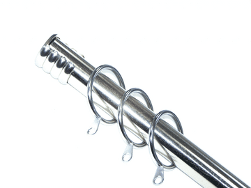 19mm Stainless Steel Recess Curtain Pole with Rings 1.8m / 3.6m