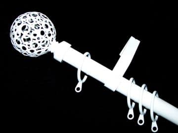 19mm White Curtain Pole Circle Ball Finials